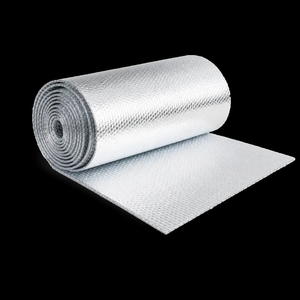 Reflective aluminum foil roof insulation roll.