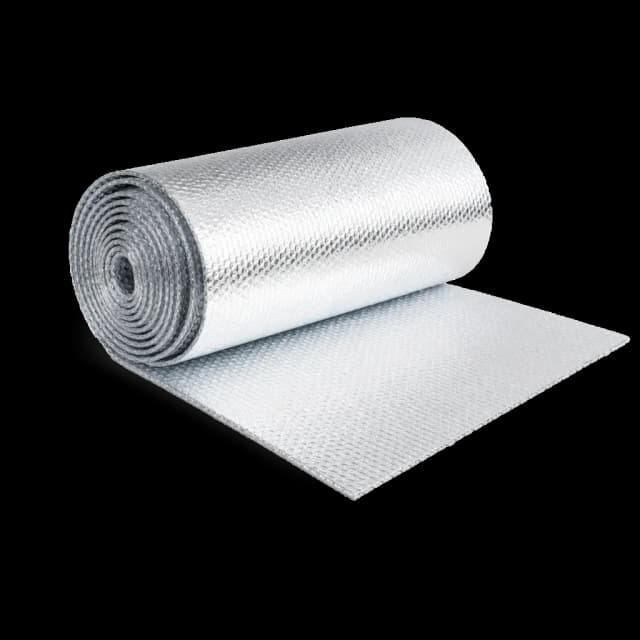 Reflective aluminum insulation roll.