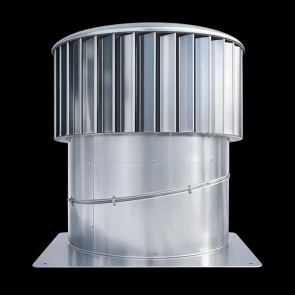 Silver Hurricane industrial wind-driven roof ventilator.