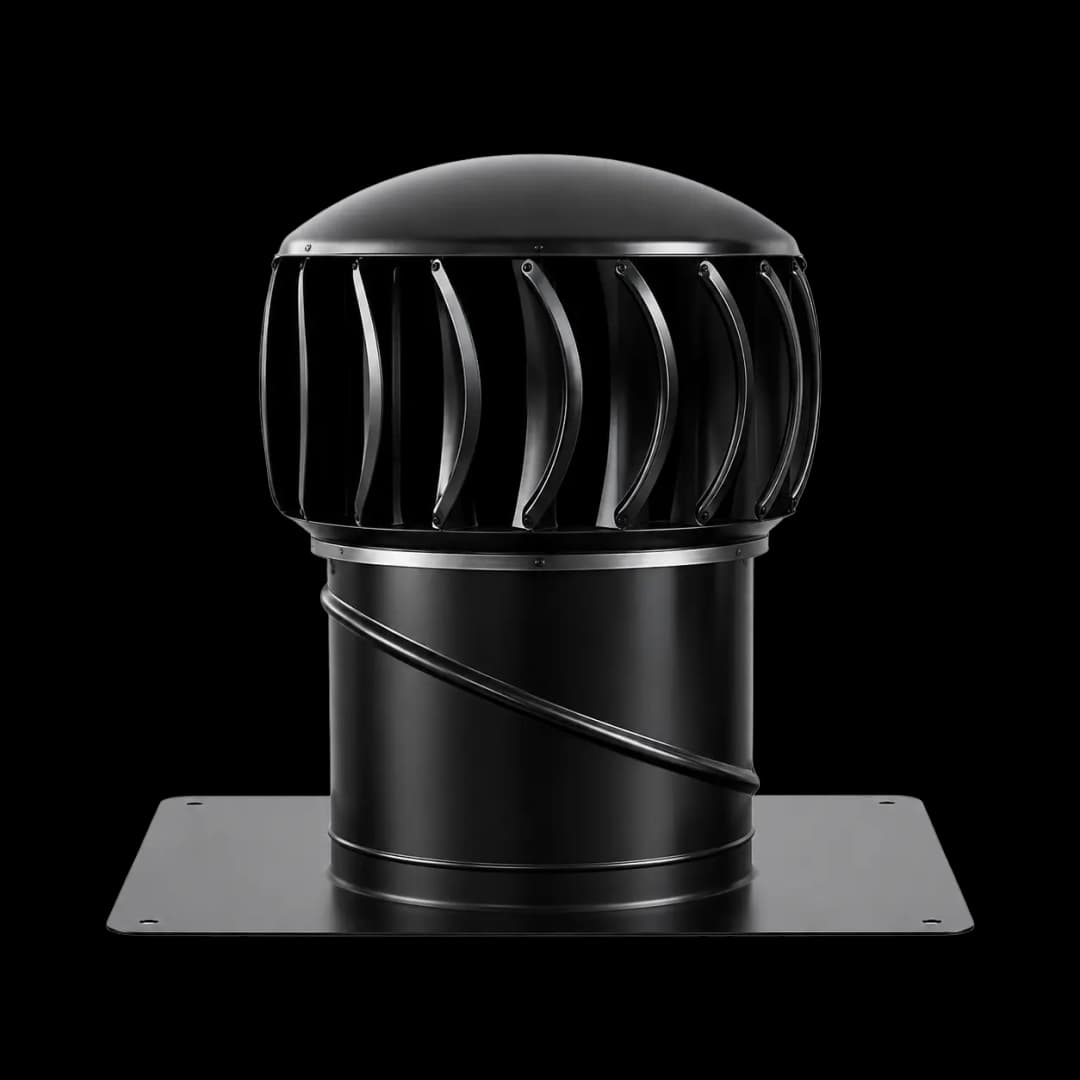 Black SupaVent wind-driven roof ventilator.