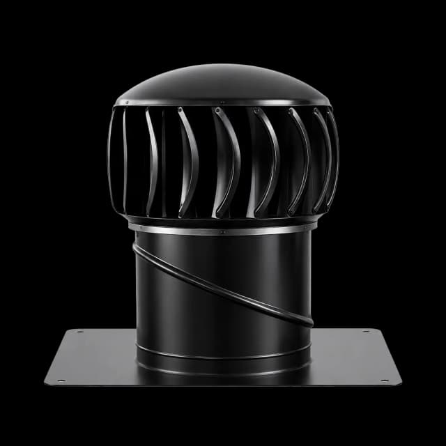 Black SupaVent wind-driven ventilator.